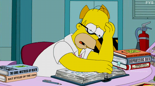 gif homer étudie concours fonction publique